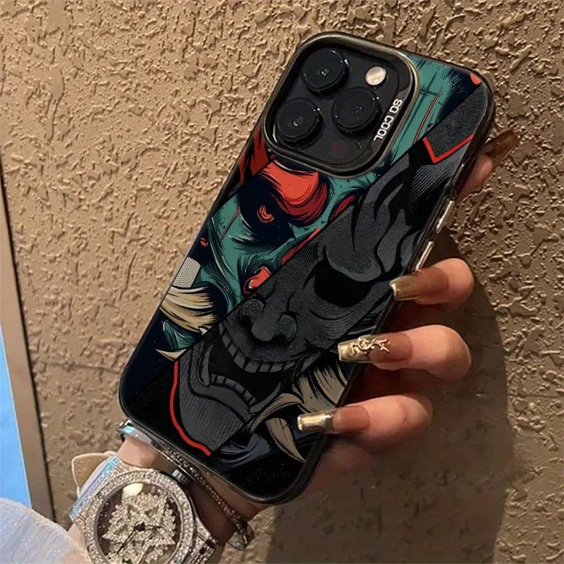 Capa Samurai Ghost Face | Design Japonês Matte e Proteção Anti-Queda p/ iPhone