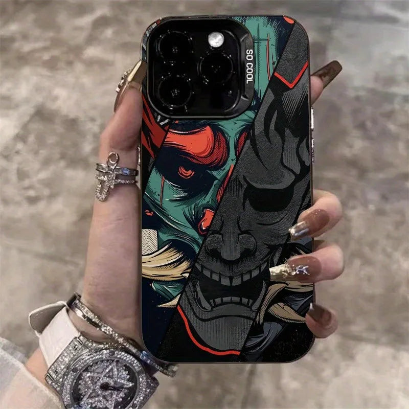 Capa Samurai Ghost Face | Design Japonês Matte e Proteção Anti-Queda p/ iPhone